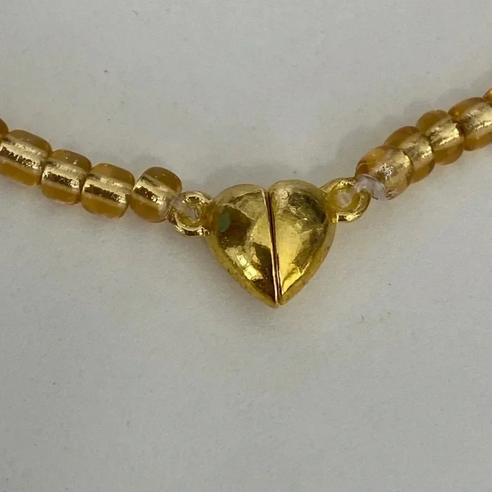 Handmade White & Gold Resin Flower Necklace